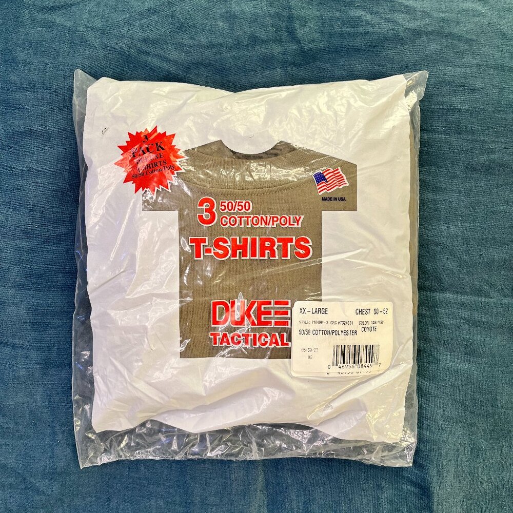 NWT Duke Tactical T-Shirts 3-Pack - Olive Size XXL - 50/50 CottonPoly Blend